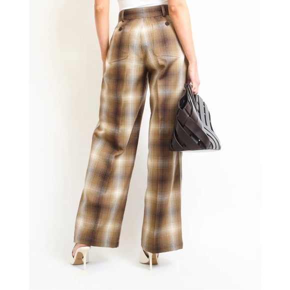 Christian Dior Tartan Wool Plaid Wide Leg Pants - Picture 3 of 12